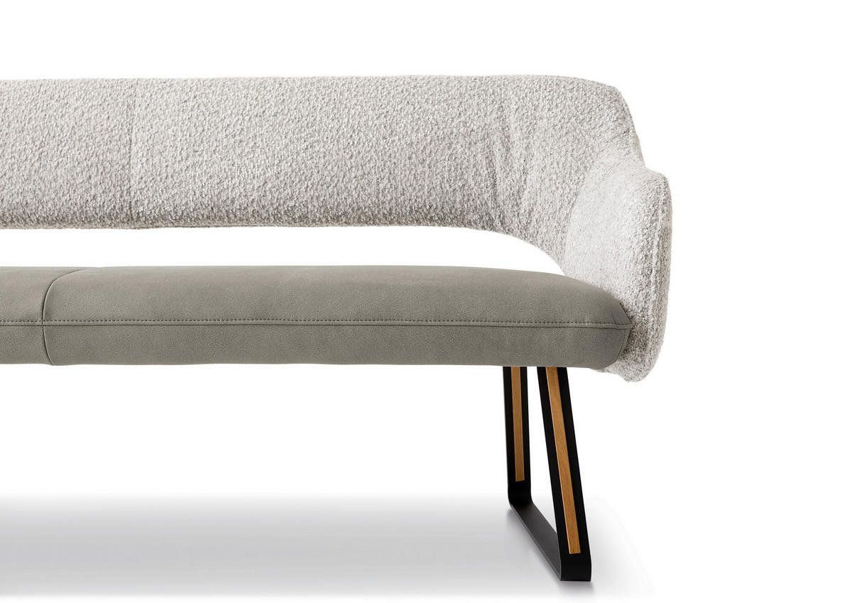 SITZBANK 207/89/68 cm Flachgewebe Grau Holz, Metall  - Schwarz/Grau, Design, Holz/Textil (207/89/68cm) - Koinor