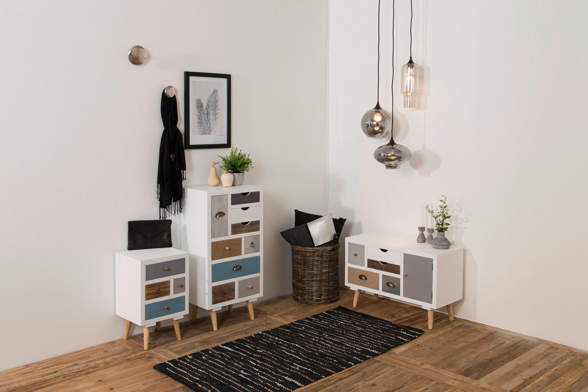 NACHTSCHRANK 36/59/30 cm  - Blau/Multicolor, Design, Holz/Holzwerkstoff (36/59/30cm)