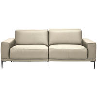 2,5-SITZER in Leder Creme  - Creme/Schwarz, Design, Leder/Metall (200/102/92cm) - Johann Jakob