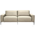 2,5-SITZER in Leder Creme  - Creme/Schwarz, Design, Leder/Metall (200/102/92cm) - Johann Jakob