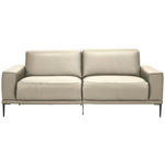 2,5-SITZER in Leder Creme  - Creme/Schwarz, Design, Leder/Metall (200/102/92cm) - Johann Jakob