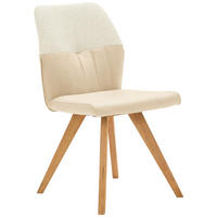 STUHL  in Lederlook, Webstoff  - Wildeiche/Beige, Konventionell, Holz/Textil (49,5/87/62,5cm) - Valdera
