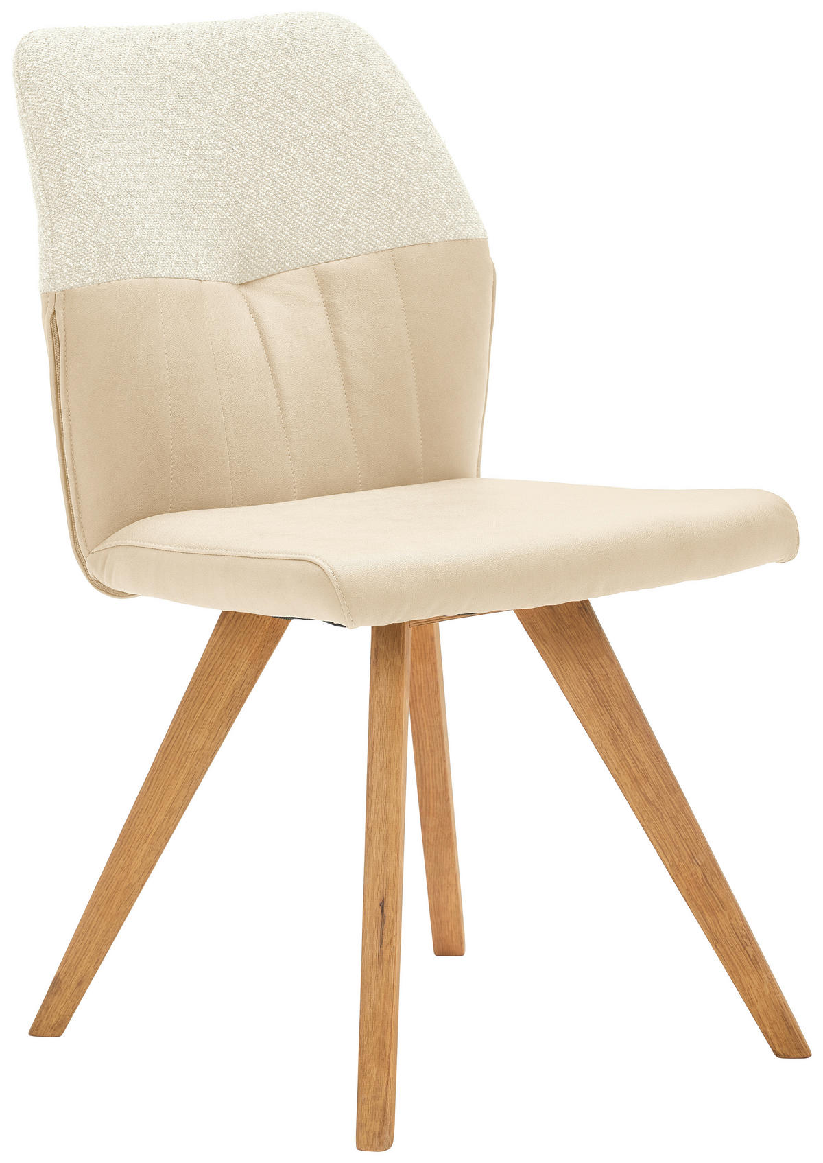 STUHL  in Lederlook, Webstoff  - Wildeiche/Beige, Konventionell, Holz/Textil (49,5/87/62,5cm) - Valdera