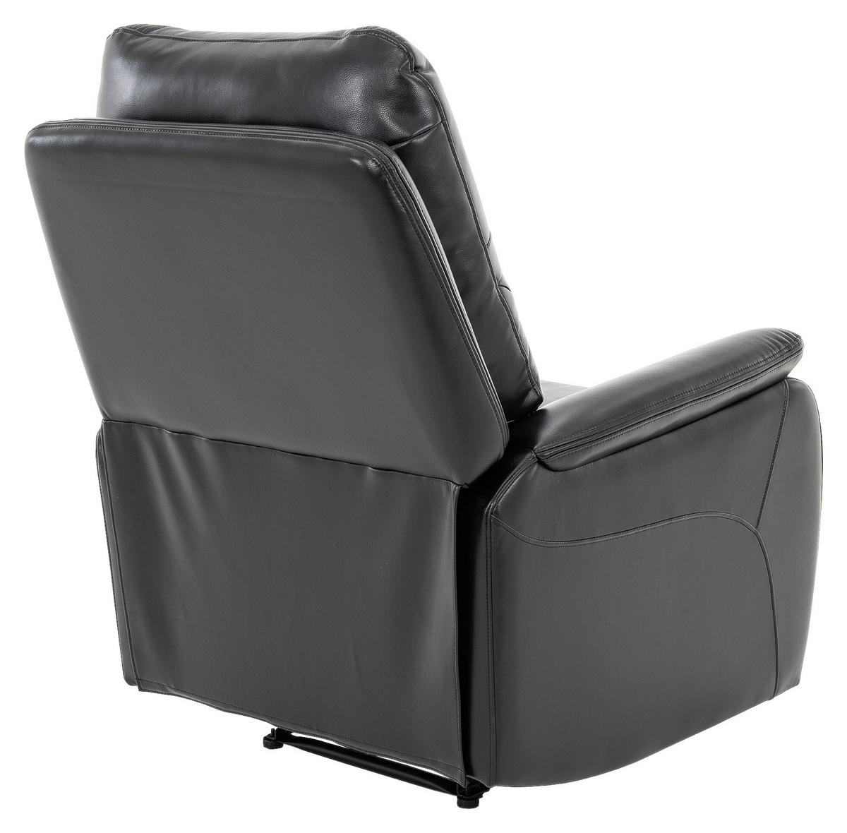 FERNSEHSESSEL  mit Lederlook Schwarz  - Schwarz, KONVENTIONELL, Kunststoff/Textil (86/107/91cm) - P & B