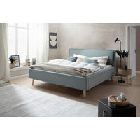 POLSTERBETT 140/200 cm  in Hellblau  - Blau/Eichefarben, Konventionell, Holz/Textil (140/200cm) - Livetastic