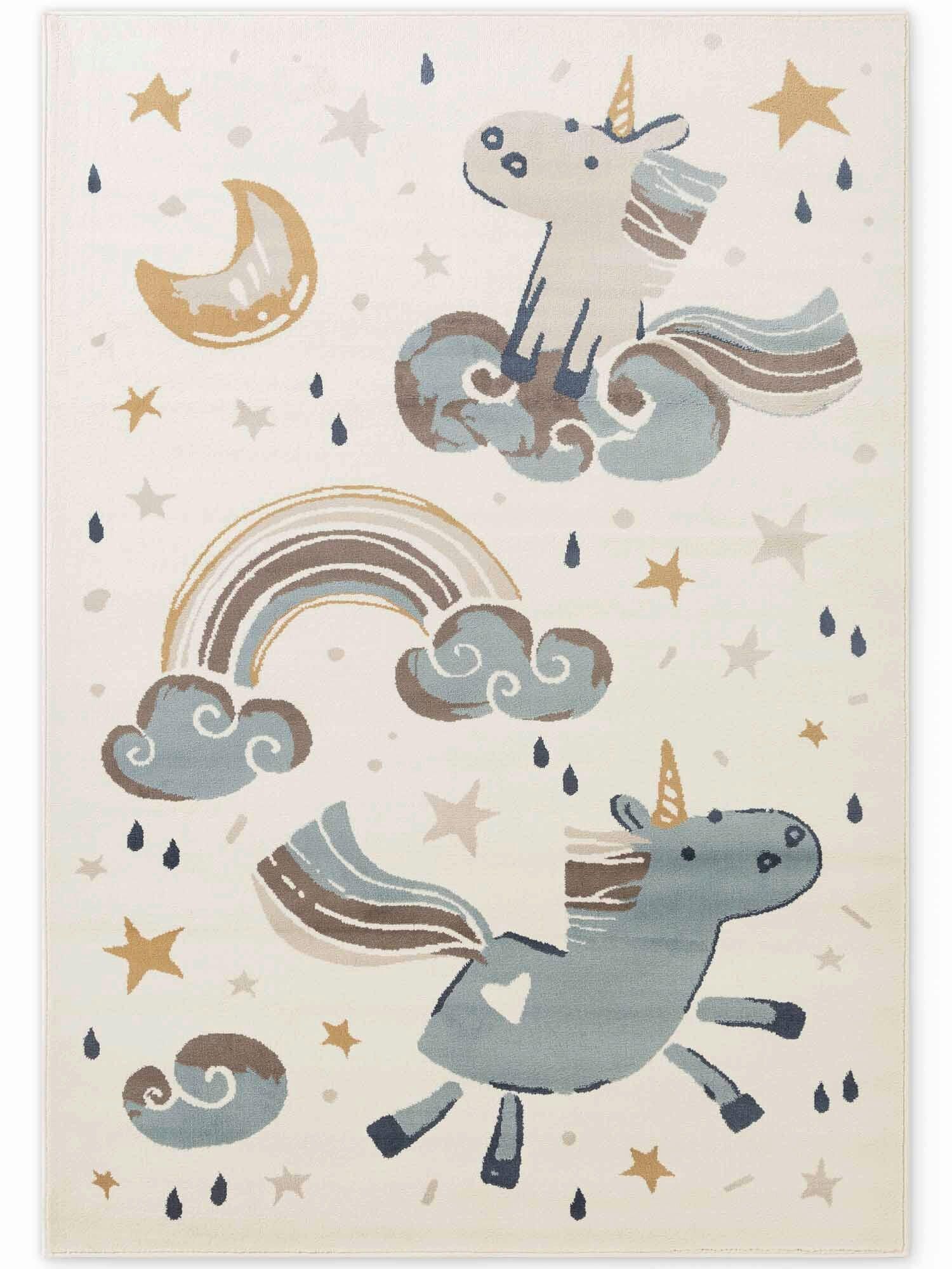 Hanse Home Kinderteppich Einhorn Creme, Mehrfarbig 120x170 cm