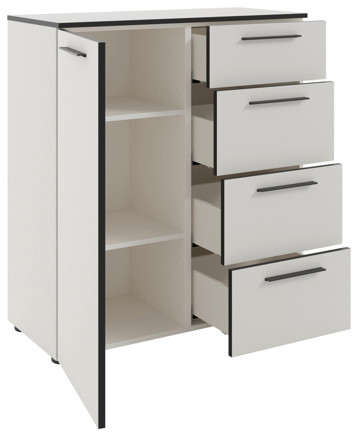 KOMMODE soul  in 90/99,8/40 cm  - Schwarz/Weiß, MODERN, Holzwerkstoff/Metall (90/99,8/40cm)