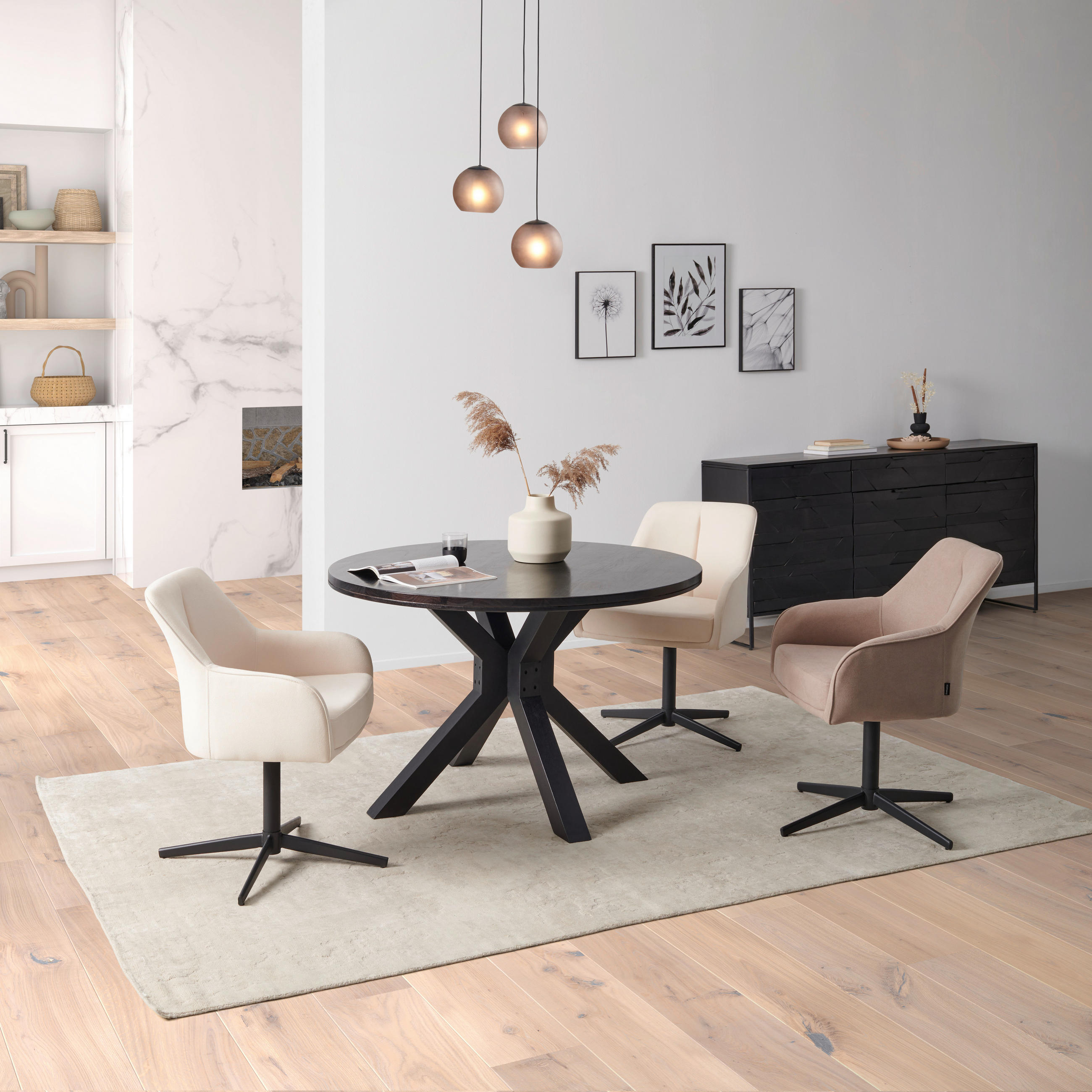ESSTISCH in Holz  - Schwarz, MODERN, Holz (120/76/120cm) - MID.YOU