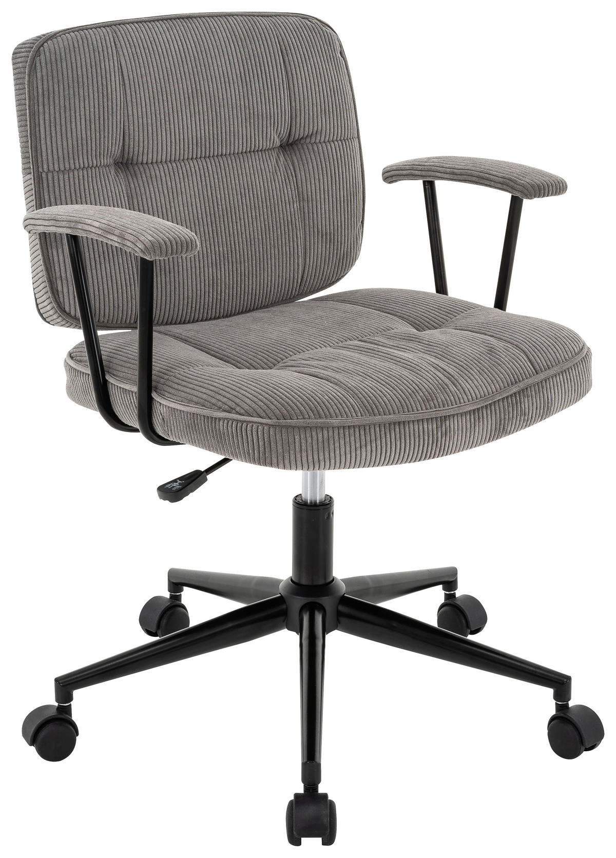 VRTLJIVI STOL kovina, tekstil siva, črna  - črna/siva, Design, kovina/umetna masa (59/78-86/58cm) - Xora