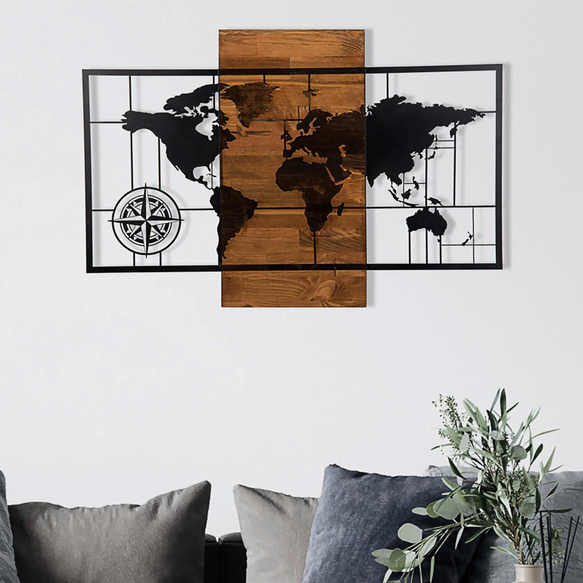 OBJEKTBILD 85/58 cm  - Schwarz/Braun, Basics, Holzwerkstoff (85/58cm)