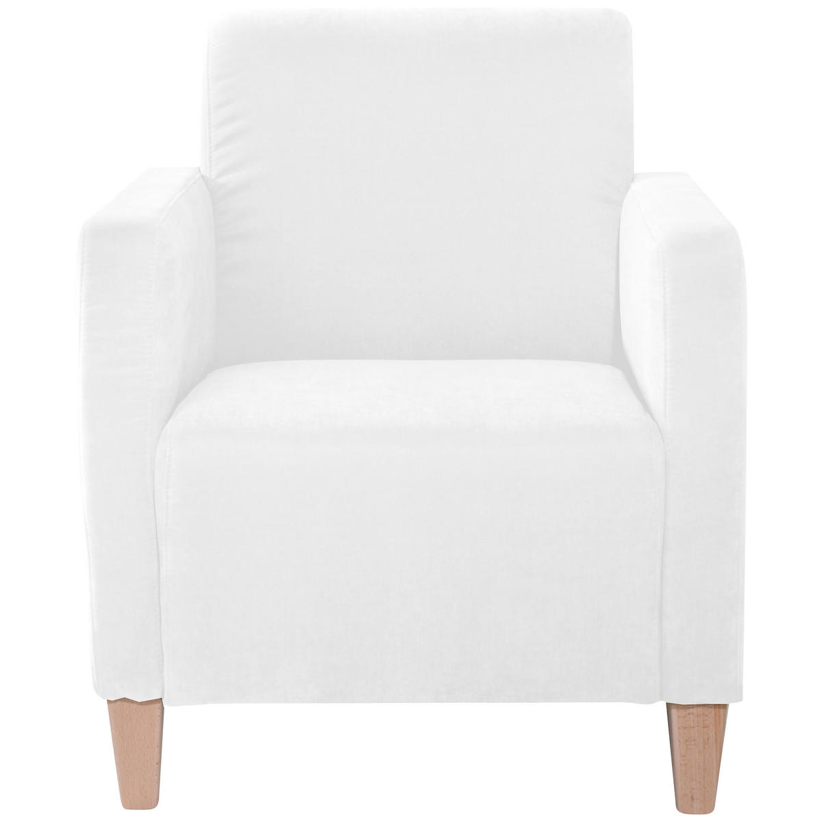 SESSEL in Velours Creme  - Creme/Naturfarben, Design, Holz/Textil (71/81/70cm) - Max Winzer
