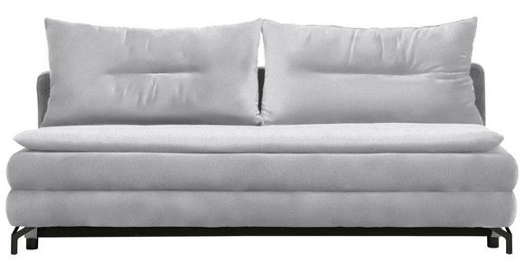 SCHLAFSOFA in Chenille, Plüsch Hellgrau - Hellgrau/Schwarz, MODERN, Textil/Metall (208/73/92/102cm) - Novel