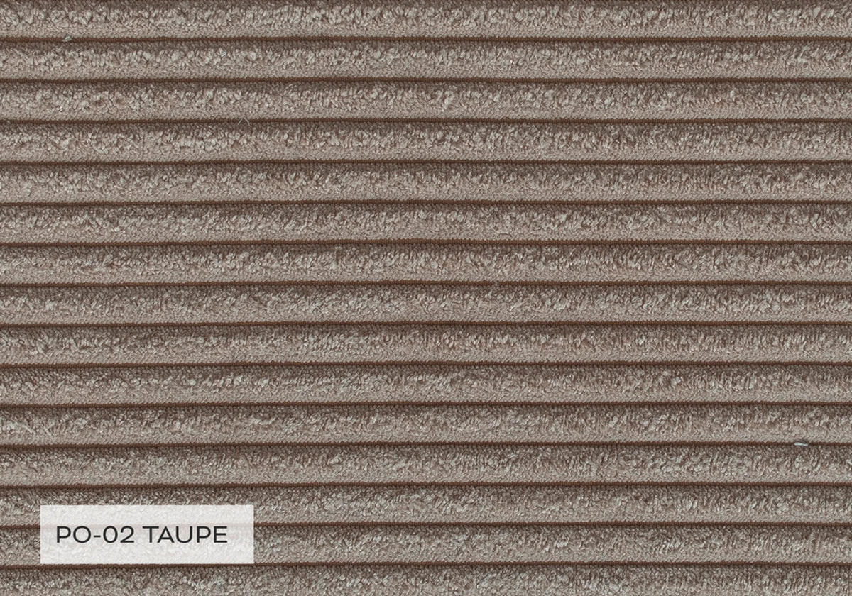 ECKSOFA in Cord Taupe  - Taupe/Schwarz, Design, Kunststoff/Textil (250/156cm) - MID.YOU
