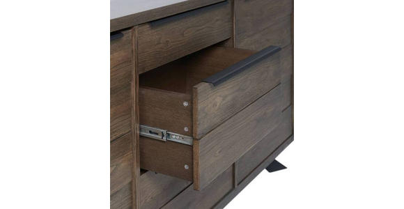SIDEBOARD in 170/85/45 cm - Eichefarben/Schwarz, ROMANTIK / LANDHAUS, Holzwerkstoff/Metall (170/85/45cm) - Landscape