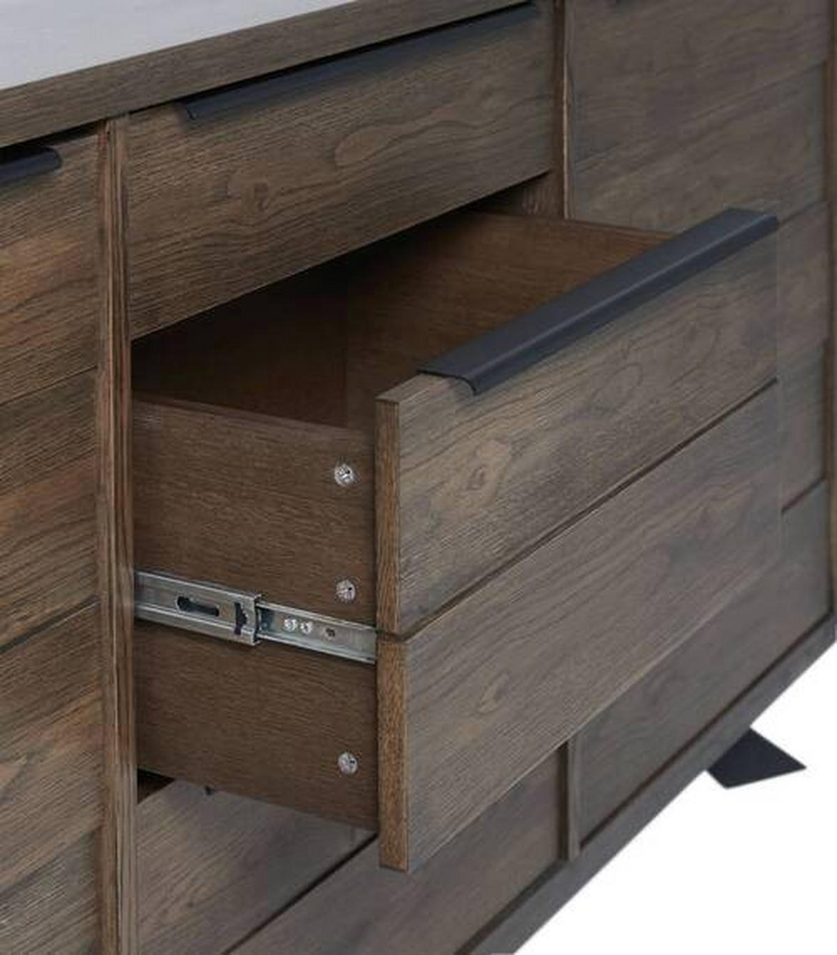 SIDEBOARD Eichefarben  170/85/45 cm  - Eichefarben/Schwarz, ROMANTIK / LANDHAUS, Holzwerkstoff/Metall (170/85/45cm) - Landscape