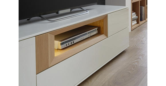 WOHNWAND Wildeiche furniert Eichefarben, Weiß - Eichefarben/Weiß, Design, Holz (315/77/47cm) - Dieter Knoll