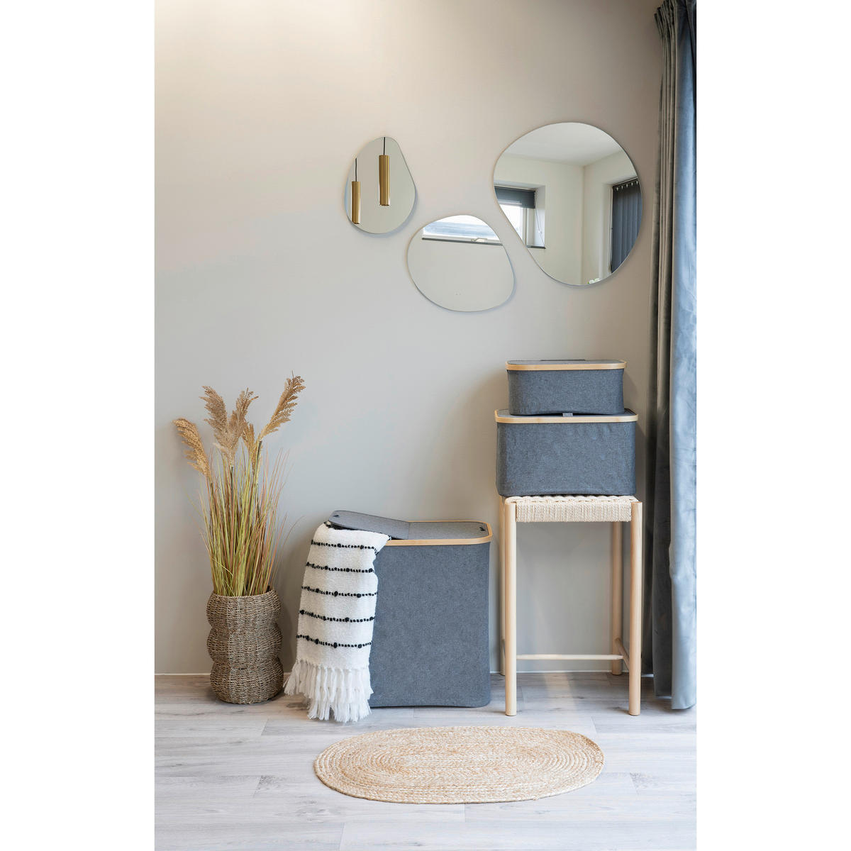 WÄSCHEKORB - Dunkelgrau, Basics, Textil (54/54/33cm)