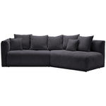 ECKSOFA  in Chenille Dunkelgrau  315/180 cm  - Dunkelgrau/Schwarz, MODERN, Kunststoff/Textil (315/180cm) - Hom`in