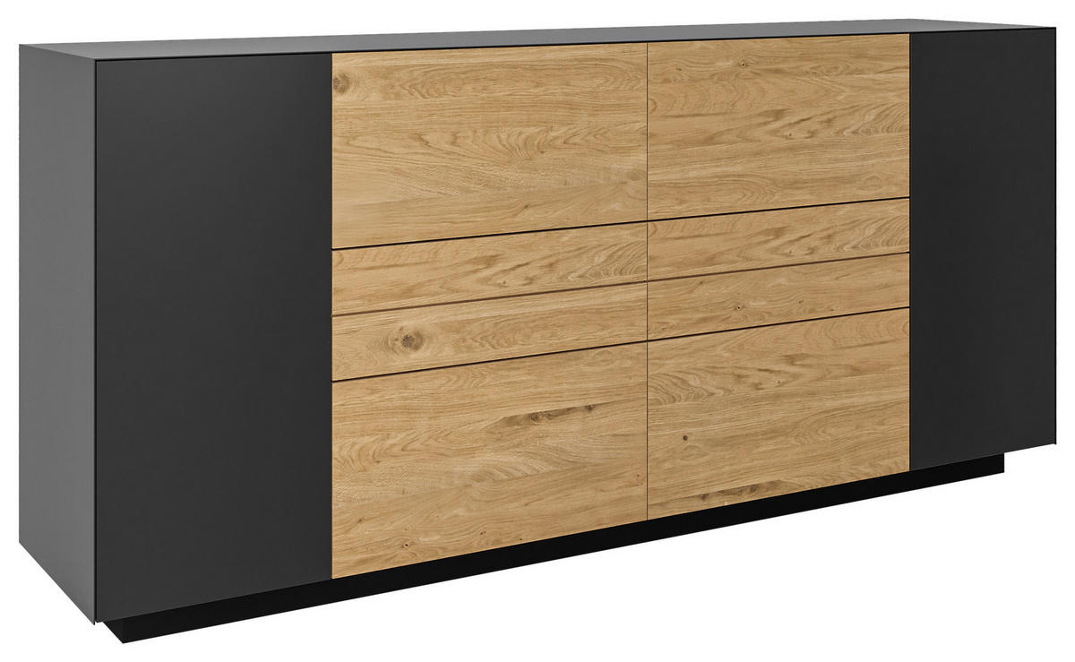 SIDEBOARD Celika Anthrazit, Wildeiche  181/84/40 cm  - Wildeiche/Anthrazit, Natur, Holz/Holzwerkstoff (181/84/40cm) - Dieter Knoll