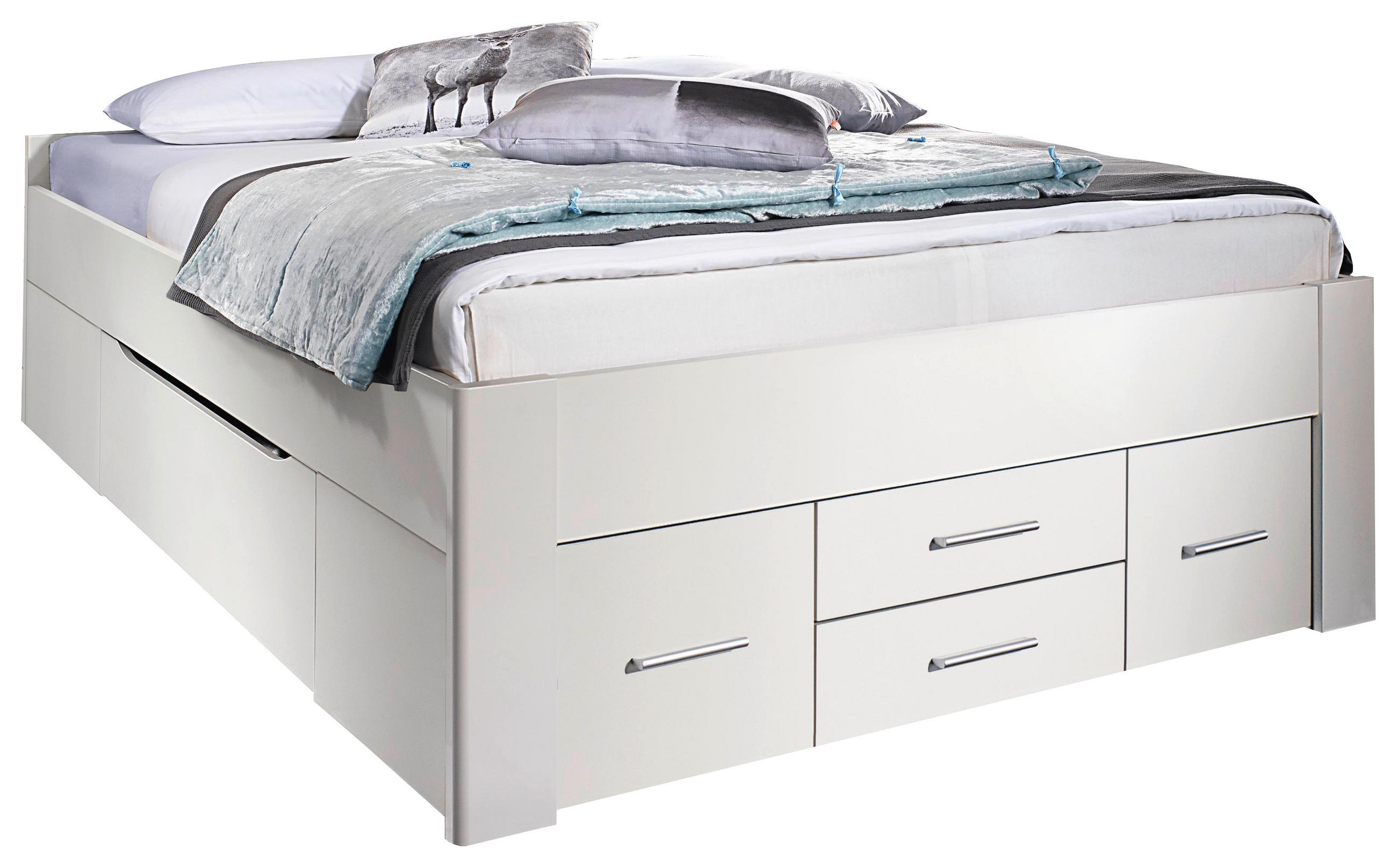 Stauraumbett Mit Bettkasten 140x200 Cm Scala Weiß