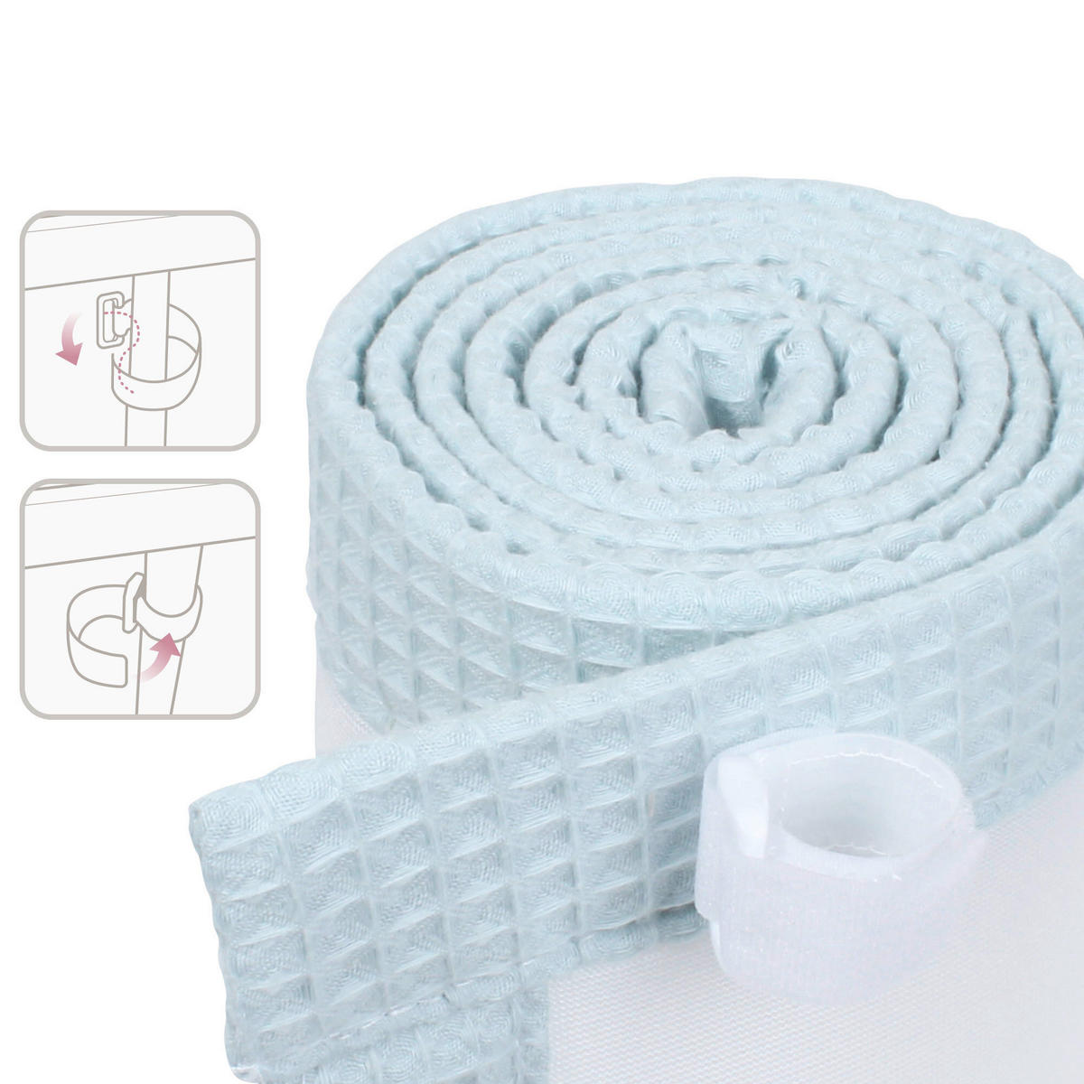 NESTCHEN babybay Nestchen 3D Mesh  - Pastellblau, Basics, Naturmaterialien (168/24/2cm) - Tobi