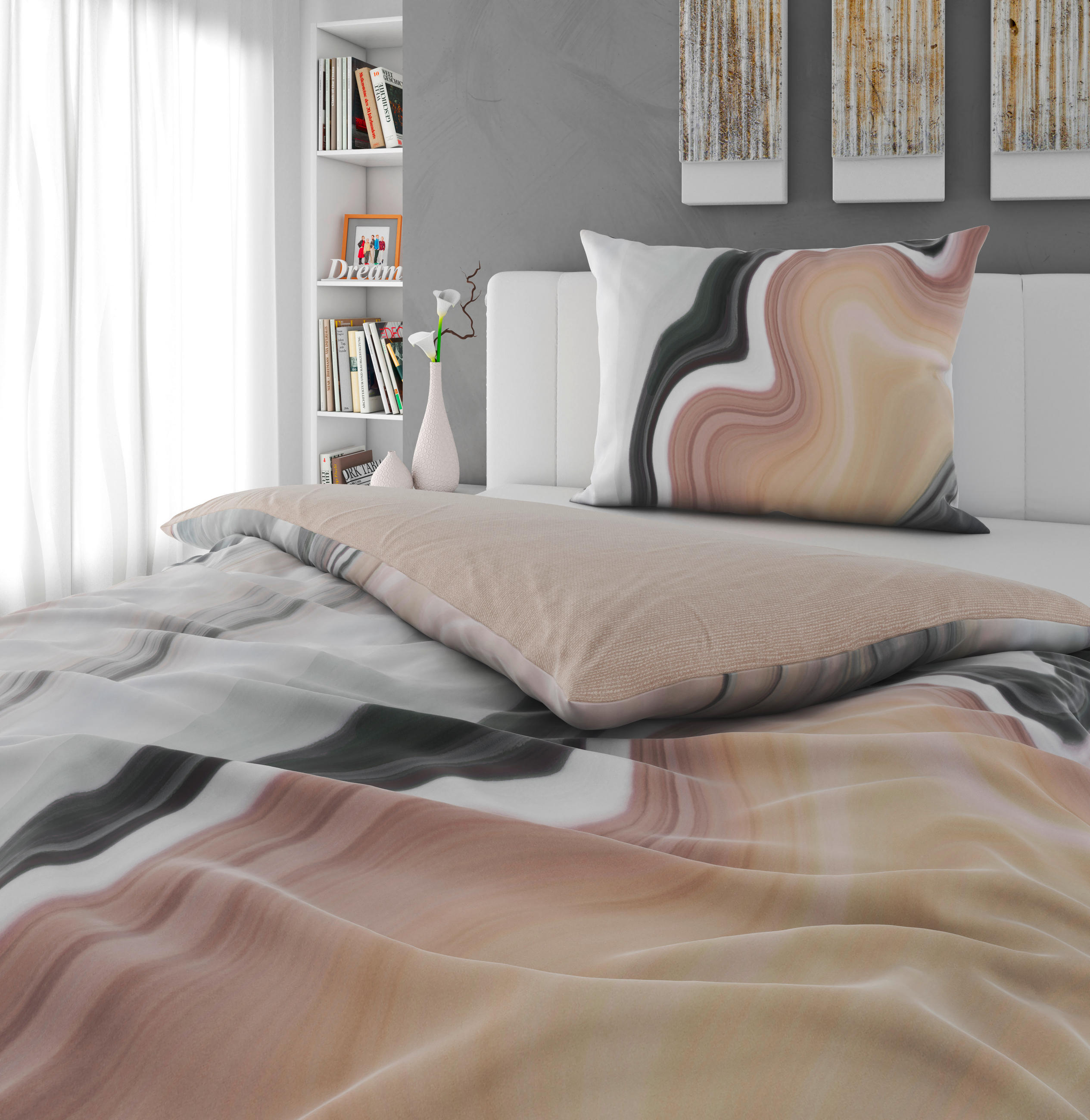 ÁGYNEMŰHUZAT-GARNITÚRA 140/200 cm  - taupe, Konventionell, textil (140/200cm) - Novel
