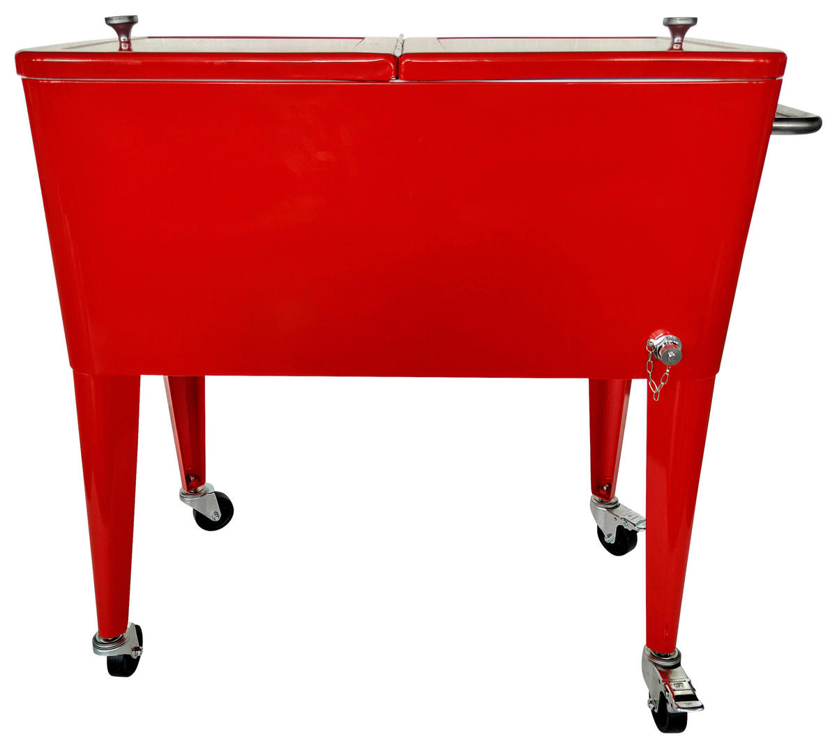 KÜHLBOX Rot 76 L  - Rot, KONVENTIONELL, Kunststoff/Metall (43/89/92cm) - Ambia Garden