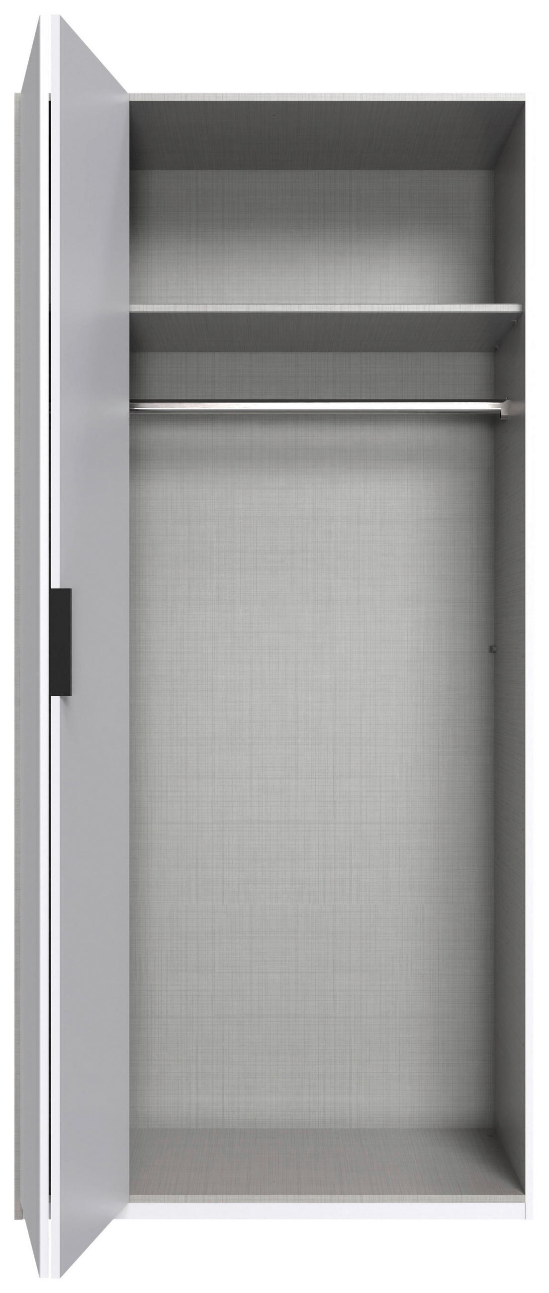 FALTTÜRENSCHRANK 100/216/58 cm 2-türig Weiß  - Schwarz/Weiß, Design, Glas/Holzwerkstoff (100/216/58cm) - Boxxx