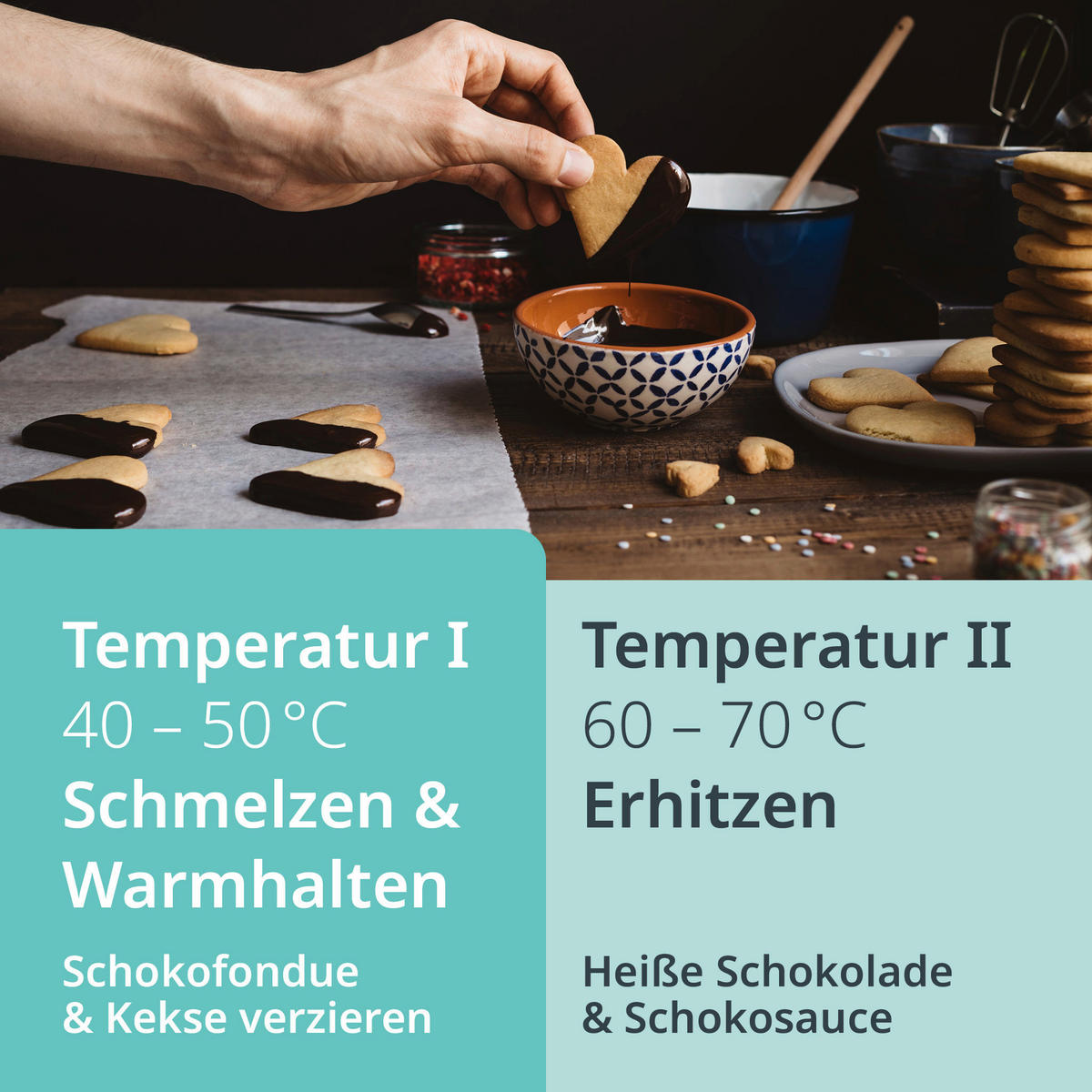 SCHOKOLADENFONDUESET  - Schwarz, Basics, Kunststoff (14,3/13/13,10cm) - ADE