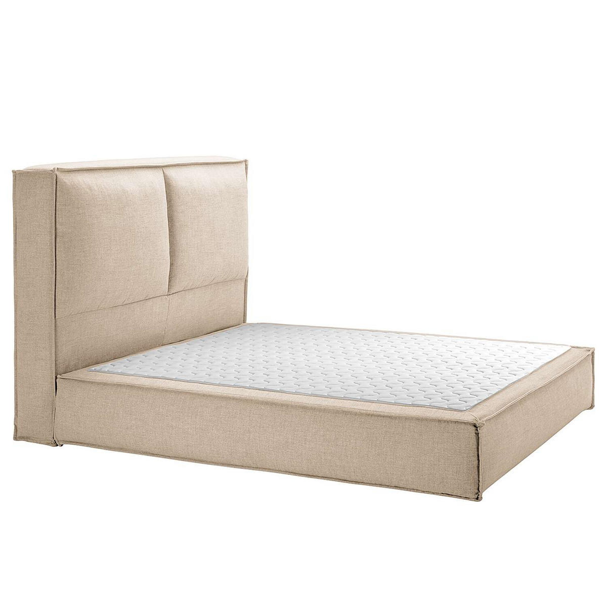 BOXSPRINGBETT 200/220 cm  in Beige  - Beige/Schwarz, Design, Kunststoff/Textil (200/220cm) - home24