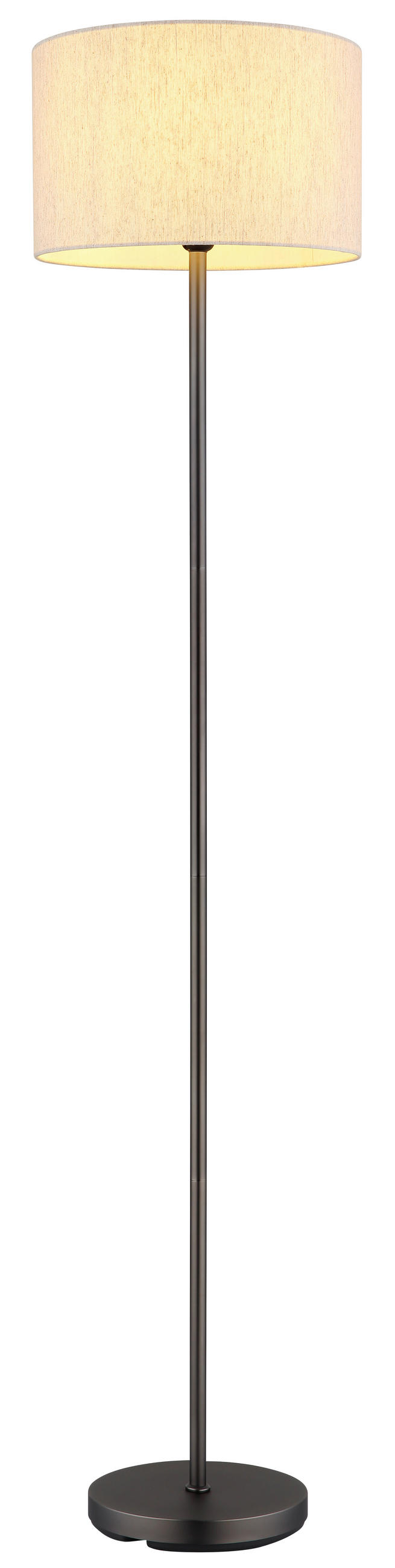 STEHLEUCHTE 35/160 cm    - Schwarzchrom/Creme, Design, Kunststoff/Textil (35/160cm) - Globo