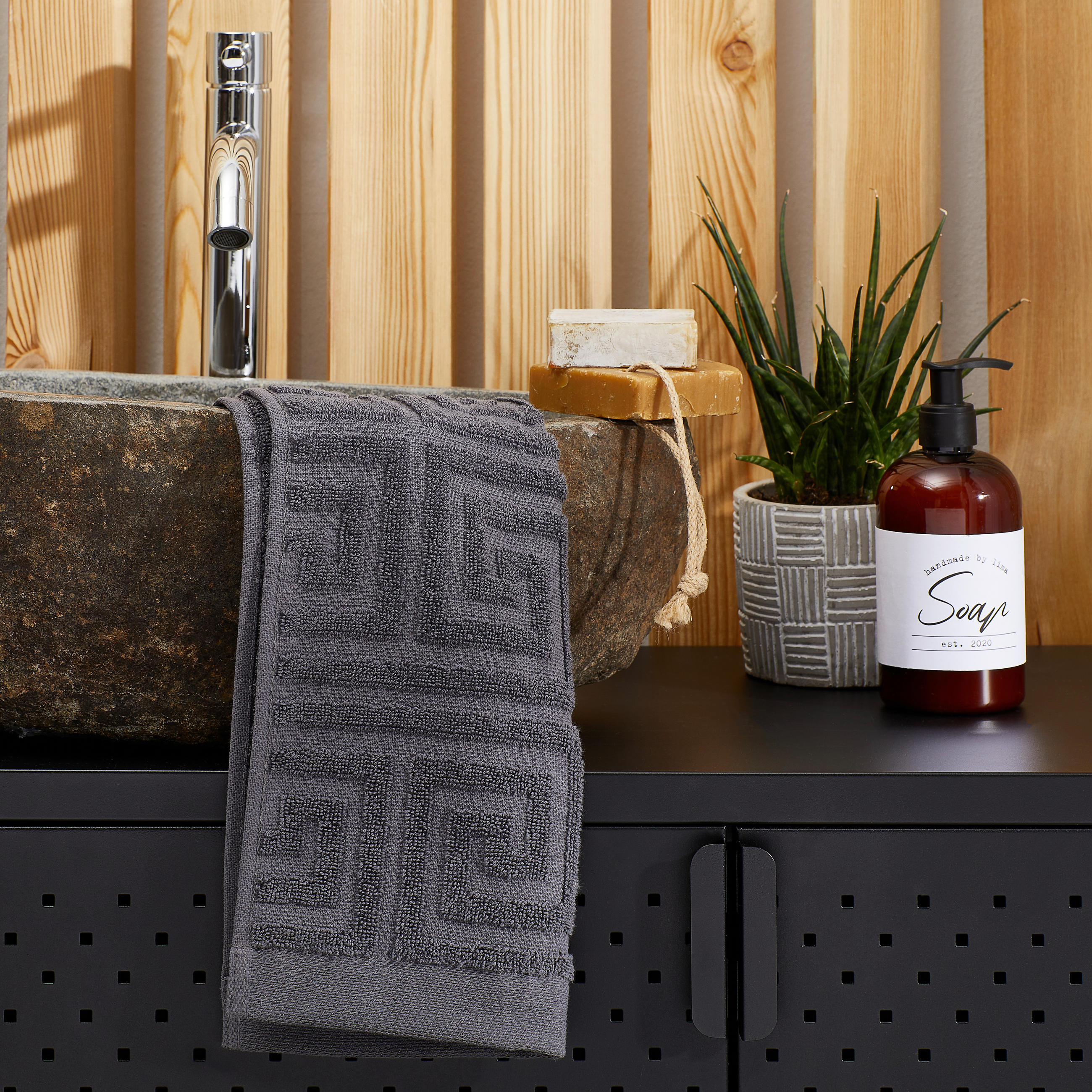 GÄSTETUCH WATER LEGACY Dunkelgrau 3-teilig 30/50 cm  - Dunkelgrau, Basics, Textil (30/50cm) - Zoeppritz