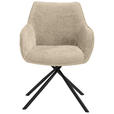 ARMLEHNSTUHL  in Webstoff  - Creme/Schwarz, Design, Textil/Metall (63/88/62cm) - Novel