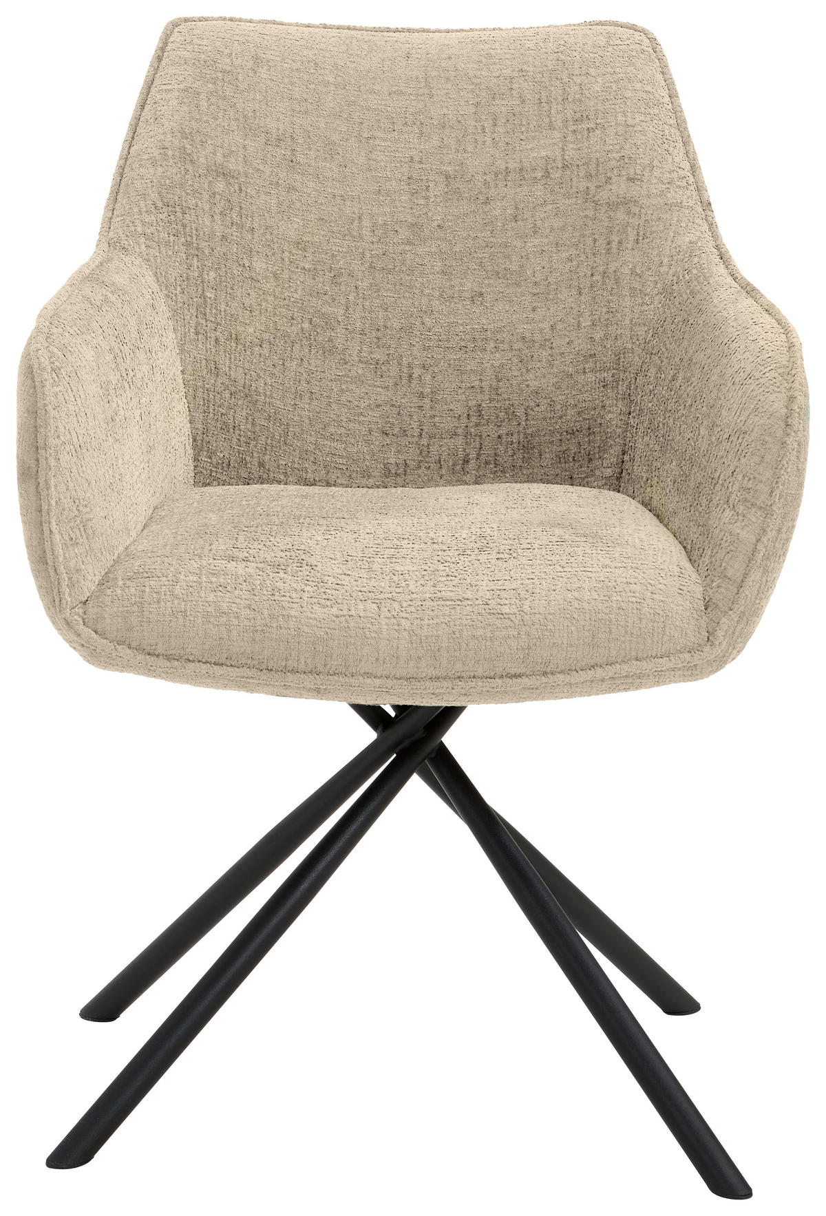 ARMLEHNSTUHL  in Webstoff  - Creme/Schwarz, Design, Textil/Metall (63/88/62cm) - Novel