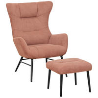 RELAXSESSELSET Samt    - Schwarz/Altrosa, Design, Textil/Metall (84/73/100cm) - Livetastic