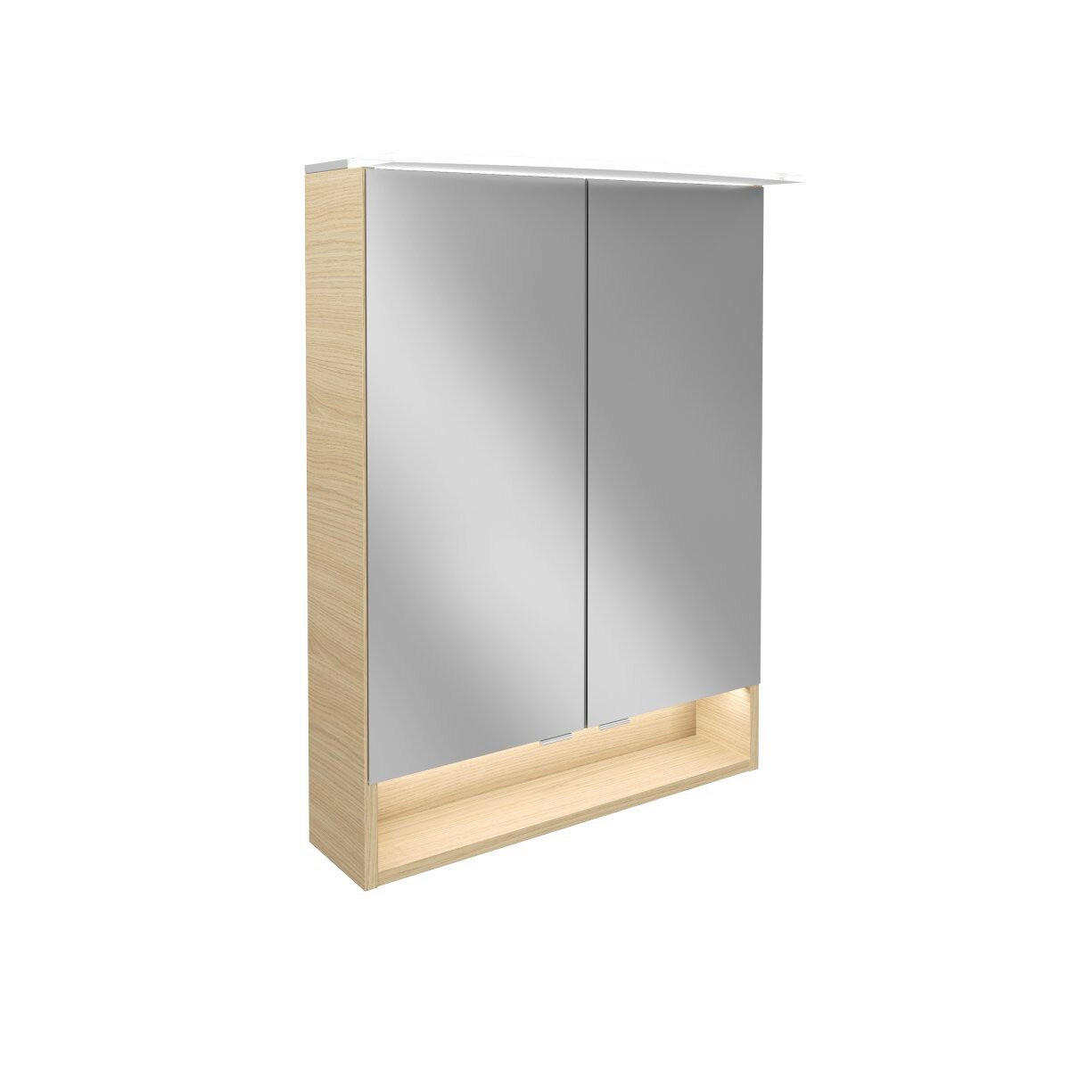 SPIEGELSCHRANK 60/81,2/26,3 cm  - Chromfarben/Eichefarben, Basics, Glas/Holzwerkstoff (60/81,2/26,3cm) - MID.YOU