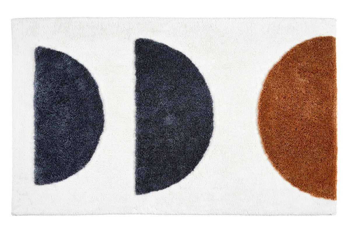 BADTEPPICH Weiß, Schwarz, Braun 60/90 cm  - Schwarz/Weiß, Basics, Textil (60/90cm) - Schöner Wohnen