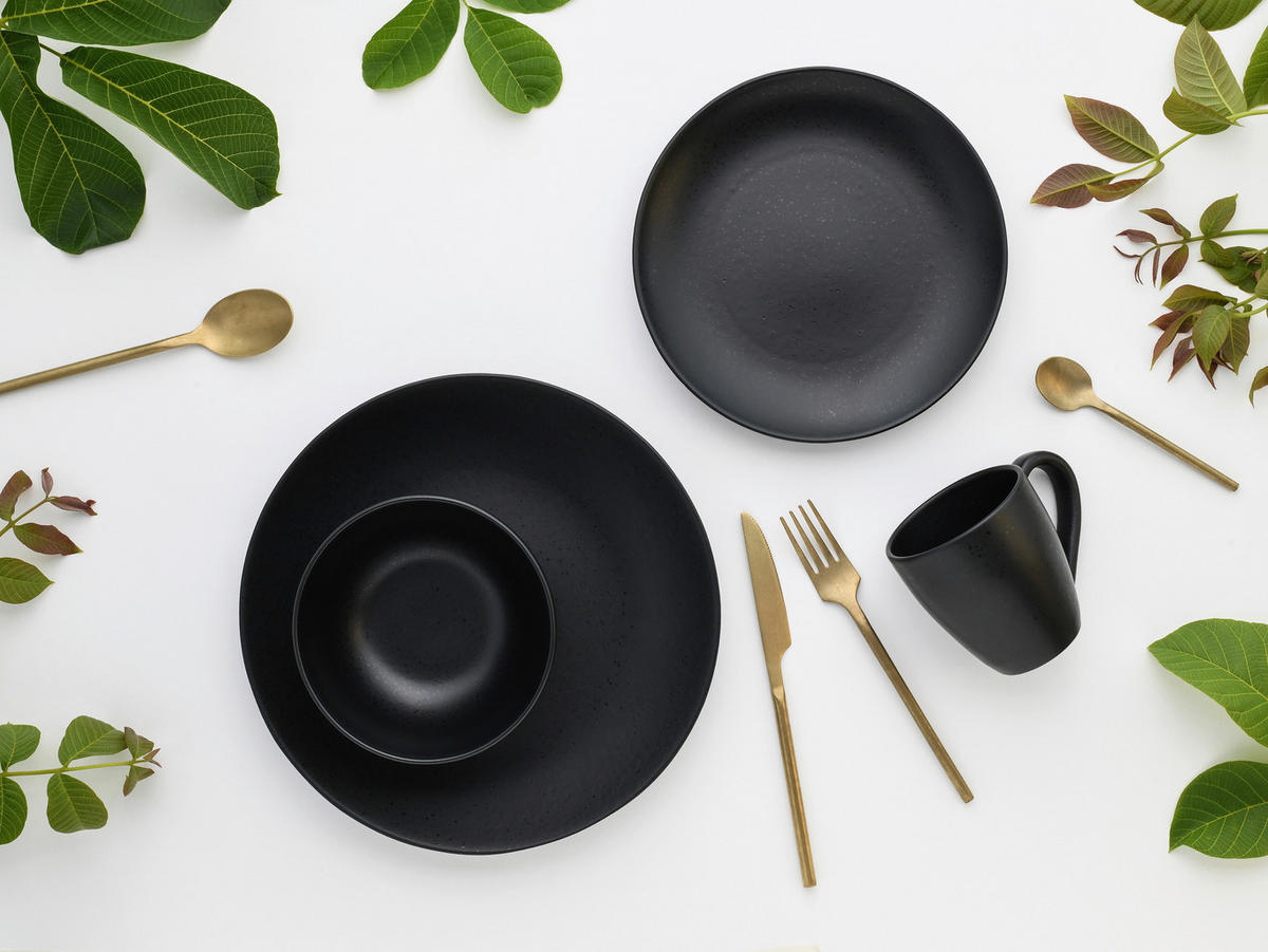 KOMPLETT SERVIS Magic Black 8 delar  - svart, Basics, keramik - Creatable