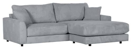 ECKSOFA Grau Cord  - Schwarz/Grau, Design, Kunststoff/Textil (240/175cm) - Landscape