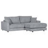 ECKSOFA Grau Cord  - Schwarz/Grau, Design, Kunststoff/Textil (240/175cm) - Landscape