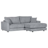 ECKSOFA in Cord Grau  - Schwarz/Grau, Design, Kunststoff/Textil (240/175cm) - Landscape