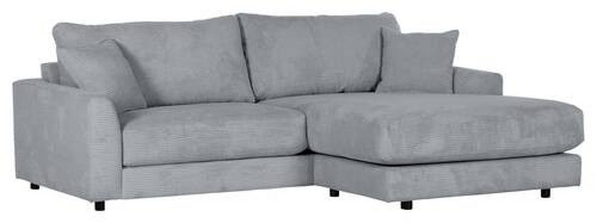 ECKSOFA in Cord Grau  - Schwarz/Grau, Design, Kunststoff/Textil (240/175cm) - Landscape