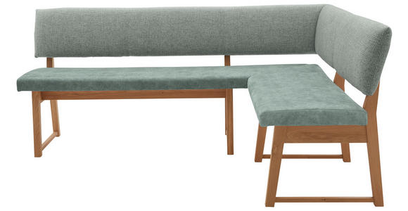 ECKBANK 190/150 cm beflockt, Mikrofaser Mintgrün, Wildeiche Wildeiche massiv Holz - Wildeiche/Mintgrün, KONVENTIONELL, Holz/Textil (190/150cm) - Valnatura