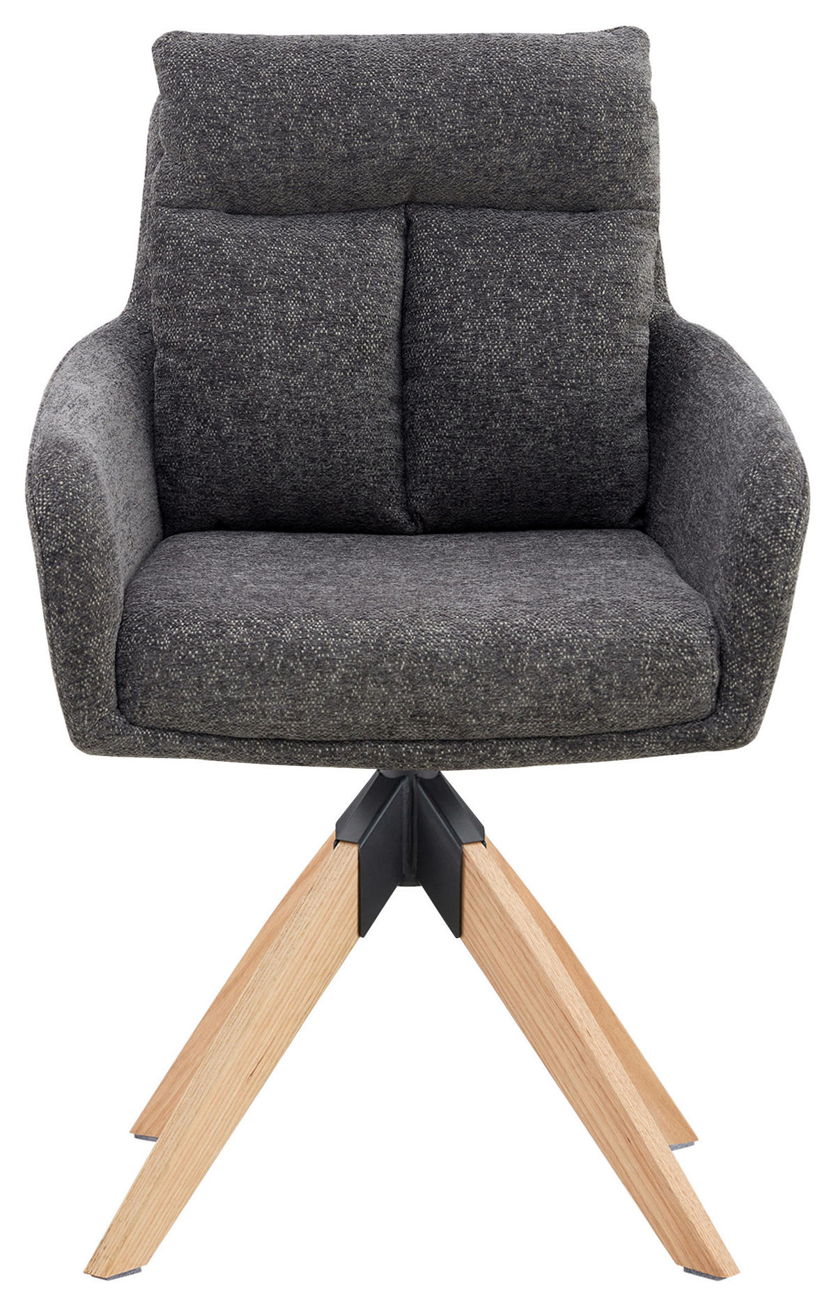 STOLICA S NASLONOM ZA RUKE  siva  drvo, metal, tekstil      - siva/prirodne boje, Konvencionalno, drvo/metal (59/92/63cm) - Livetastic