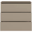 KOMMODE , 95/83/42 cm, 3 Schublade(n)  - Taupe/Silberfarben, Trend, Holzwerkstoff/Kunststoff (95/83/42cm) - Carryhome