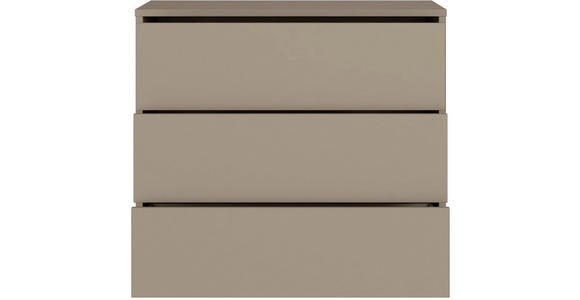 KOMMODE , 95/83/42 cm, 3 Schublade(n)  - Taupe/Silberfarben, Trend, Holzwerkstoff/Kunststoff (95/83/42cm) - Carryhome