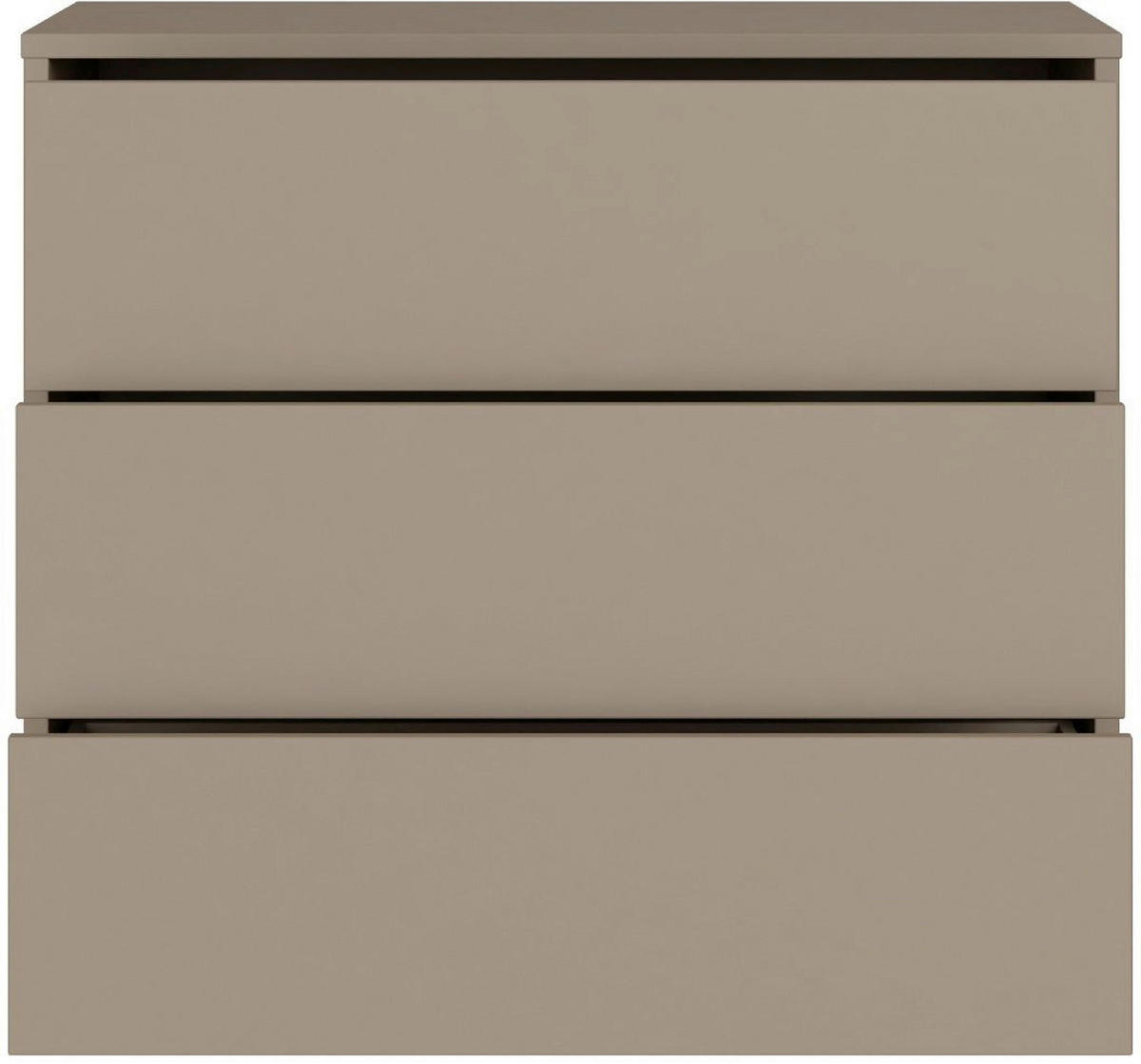 KOMMODE , 95/83/42 cm, 3 Schublade(n)  - Taupe/Silberfarben, Trend, Holzwerkstoff/Kunststoff (95/83/42cm) - Carryhome