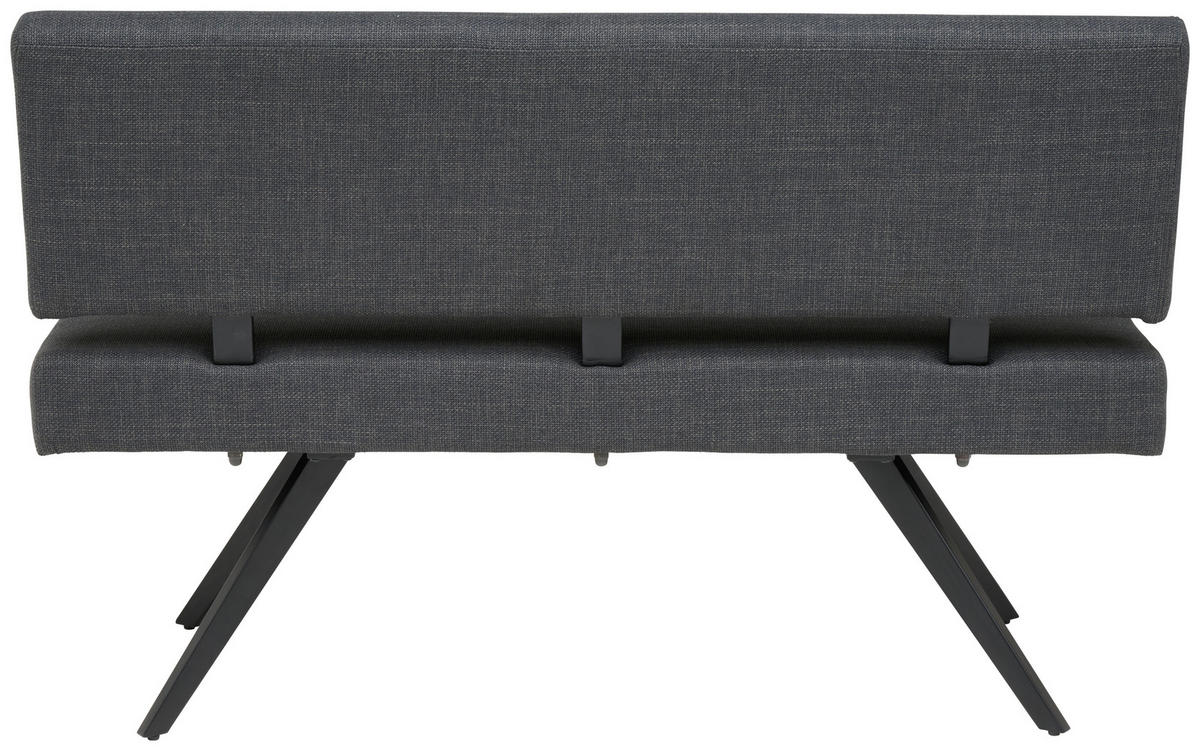 SITZBANK Metall, Textil Dunkelgrau  - Dunkelgrau/Schwarz, Konventionell, Textil/Metall (140/90/62cm) - MID.YOU
