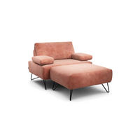 SESSELSET Samt Armteilverstellung    - Schwarz/Rosa, Design, Textil/Metall (114-142/85/86-94cm) - SENSOO