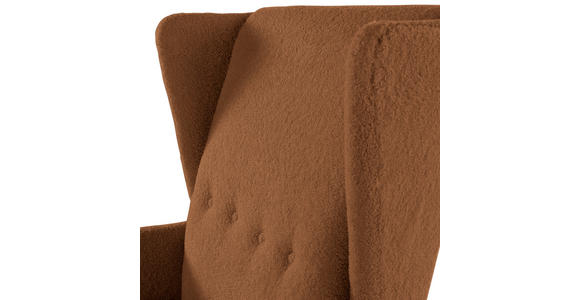 OHRENSESSEL Flachgewebe Rostfarben  - Rostfarben/Dunkelbraun, Design, Holz/Textil (72/104/85cm) - Carryhome